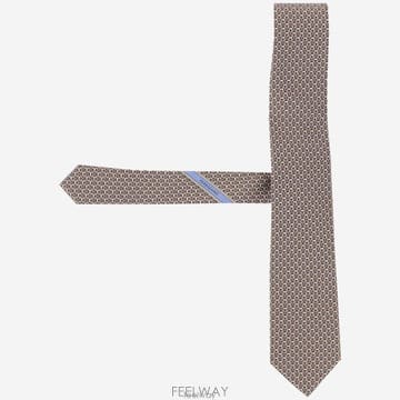 26 FW 페라가모 올오버 패턴 실크 넥타이 008 351446