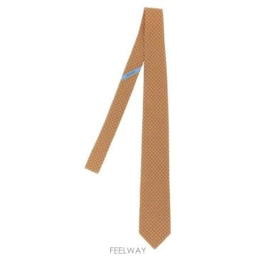 26 FW 페라가모 인트레치오 간치니 패턴 넥타이 오렌지 794594