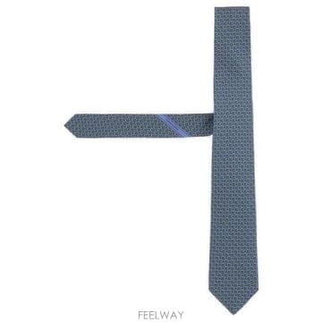 26 FW 페라가모 자카드 포인티드 팁 넥타이 007 351441