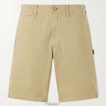 26 FW 네이버후드 베이지 로고 스트레이트 5포켓 벨트 루프 코튼 치노 쇼츠