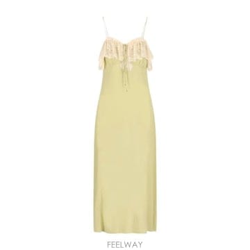 26FW 끌로에 미디 원피스 CH26ARO25005 368 DUSTY GREEN
