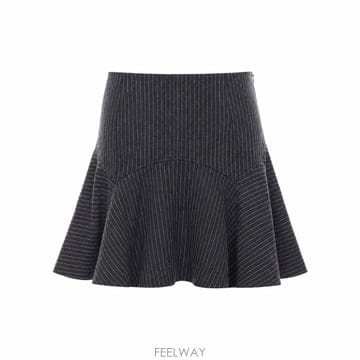 가니 미디 스커트 GREY