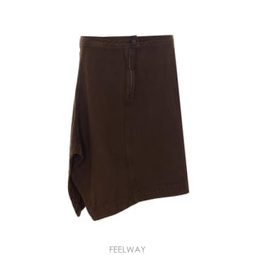 그란데비타 비대칭 스커트 브라운