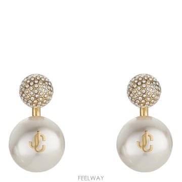 Jimmy Choo FW26[������] �Ͱ��� AURI EARRING S JIQGOLD WHITE CRYSTAL [B0]FW26[������] �Ͱ��� AURI EARRING S JIQGOLD WHITE CRYST