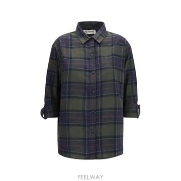 인더샵 Barbour 바버 그린 체크 셔츠   블라우스