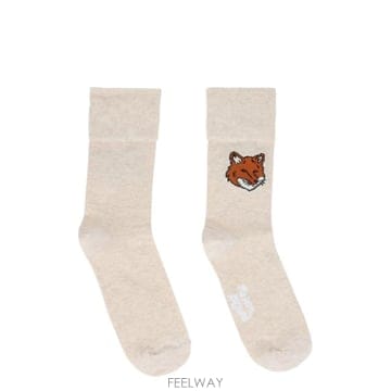 인더샵 Maison Kitsune 메종키츠네 베이지 양말