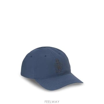 당일배송 JW앤더슨 다크 블루 왁스 코튼 베이스볼 캡 모자