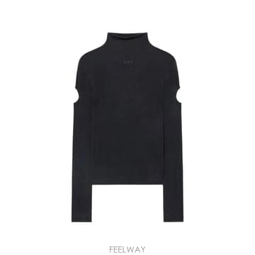 당일배송 오프화이트 컷아웃 티셔츠
