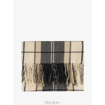 당일배송 바버 Hailes tartan fringed scarf