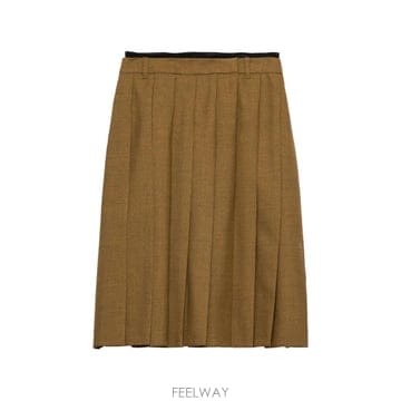 프라다 플리츠 미디 스커트