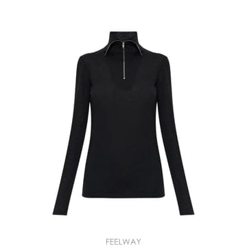 당일배송 질샌더 쿼터 지퍼 터틀 넥 탑
