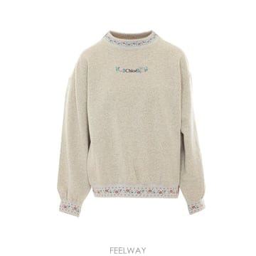 26 F/W 끌로에 플로랄 엠브로이드 로고 맨투맨 CH26AJH230 B0012336515