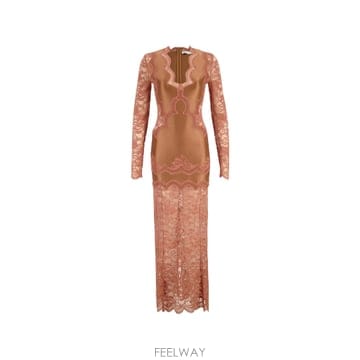 라반 lace panelled V neck maxi dress 12296555987208 TP72571667