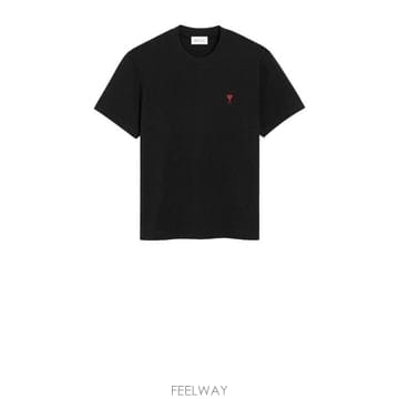 26FW 아미 스몰 하트 로고 티셔츠 BFUTS035 724 Q001 NOIR