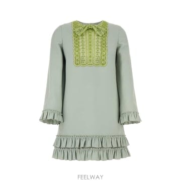 25SS 발렌티노 Mint 그린 울 블렌드 미니 드레스 6B3VAF201CFQXH TP570552650