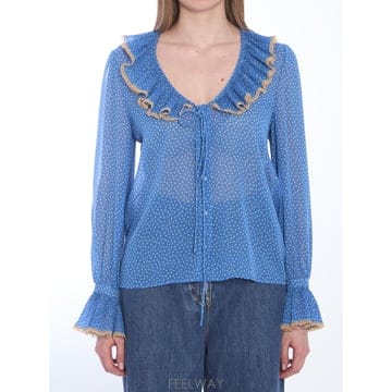 Valentino 25SS �߷�Ƽ�� ��ũ ����콺 in polka dots 6B0AB7H19B7DEP TP57058671725SS �߷�Ƽ�� ��ũ ����콺 in polka dots 6B0AB7H19B7D