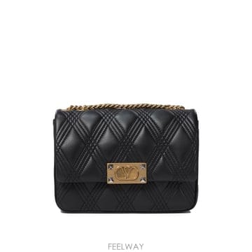 25SS 발렌티노 블랙 나파 레더 미디움 Quiltie 67 숄더 백 6W2B0R07XCA0NO TP5705