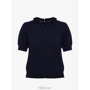 26 FW 울라 존슨 시퀸 장식 퍼프 소매 티셔츠 PF260740 TP455696158
