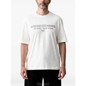 26 FW Armani Exchange 로고 프린트 가먼트 다이 크루 넥 티셔츠 XM003404AF16283