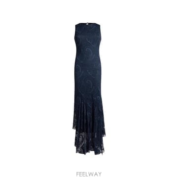 26 FW 에트로 페이즐리 모티프 코튼 혼방 번아웃 저지 롱 드레스 WRHA045399IAE12 TP4572