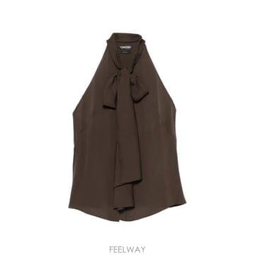 톰포드 보우 디테일 민소매 탑