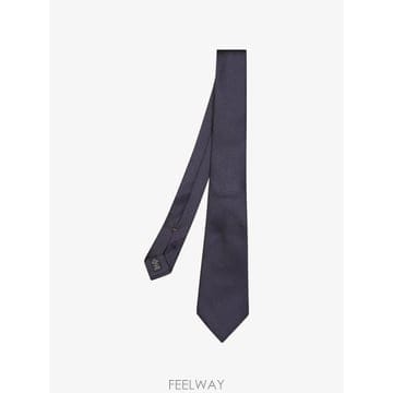 제냐 네이비 블루 실크 타이