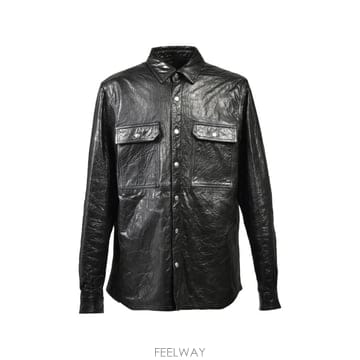 26 FW 릭오웬스 플랩 포켓 레더 셔츠 RU01F2729LBE TP458937349