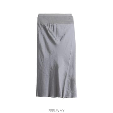 26 FW 릭오웬스 골지 웨이스트밴드 미디 스커트 RP02F5332SCH TP458935389