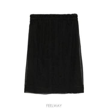 넘버21 레이스 트리밍 밴딩 미디 스커트