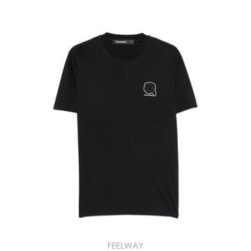 26 FW 칼라거펠트 로고 패치 코튼 티셔츠 755026563224 TP457440265