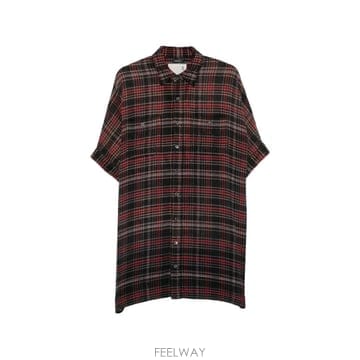 26 FW R13 plaid oversized mini shirtdress R13WR019R933B TP45