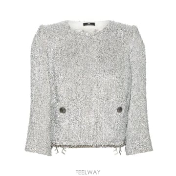 26 FW Elisabetta Franchi 트위드 크롭 재킷 GI07442E2 TP445447652