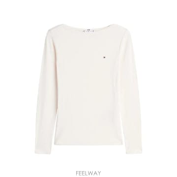 26 FW 타미힐피거 보트 넥 티셔츠 WW0WW47309 TP457186799