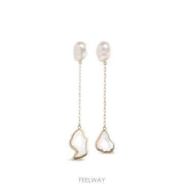 26 FW 에르뎀 pearl embellished stone drop earrings AW26JE630008