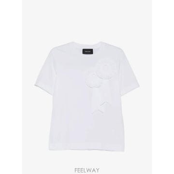 26 FW 시몬 로샤 리본 로제트 보이 반소매 티셔츠 5342R0553WHITE TP458139605