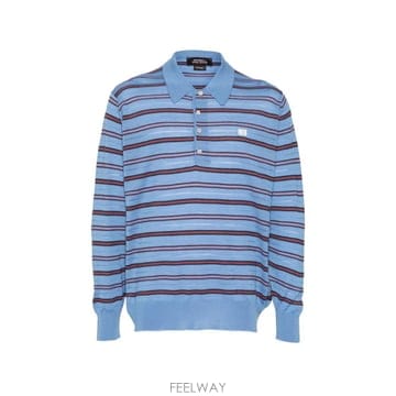 26 FW 웨일즈 보너 스트라이프 긴소매 폴로 셔츠 MA26KNA4942WO04453 TP457184575