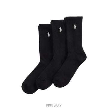 26 FW 폴로 랄프로렌 쿠션 스포츠 크루 자수 양말 3팩 세트 455918021002 TP457928053