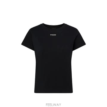 26 FW PINKO 로고 프린트 크루 넥 티셔츠 100373A3HK TP457853606