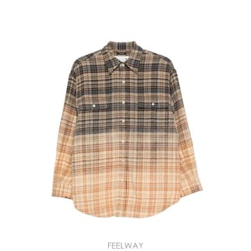 26 FW R13 딥 블리치 라이트 블루 옐로 플레이드 셔츠 R13WR415R855B TP457153236