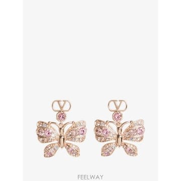26 FW 발렌티노 가라바니 메탈 앤 스와로브스키 크리스털 플루터비 이어링 WJ0CC2YCW TP457360