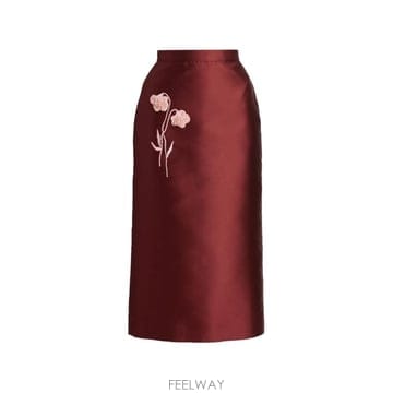26 FW 에르뎀 embroidered Mikado pencil skirt PF26S90151296012 T