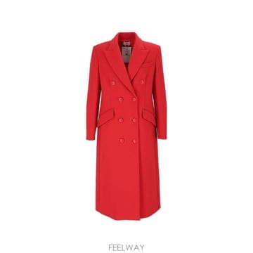 26 FW Elisabetta Franchi 피크드 라펠 더블 브레스티드 코트 CP00866E2 TP4585