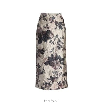 26 FW 에르뎀 floral print crinkled midi skirt AW26S901R52699014
