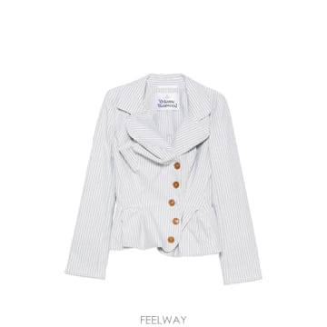 비비안 웨스트우드 그레이 드렁큰 테일러드 블레이저
