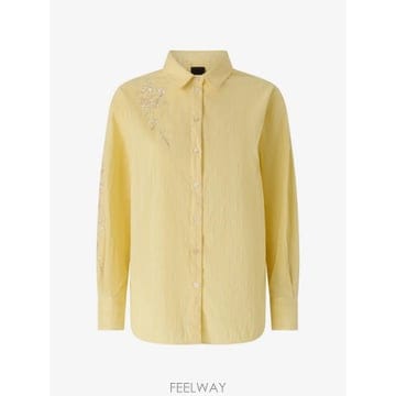 26 FW PINKO 플로럴 자수 스트라이프 셔츠 108169A3S9 TP458510606