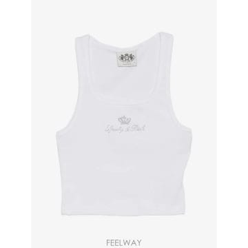 26 FW 스포티앤리치 프리실라 장식 탱크 탑 TO116716689WH01 TP455483351