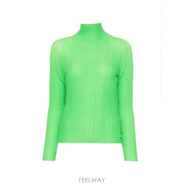 26 FW Issey Miyake 하이 넥 플리츠 블라우스 IM68FJ402 TP458509731