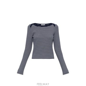 랙앤본 에센셜 스트라이프 긴소매 탑