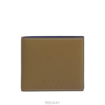 26 FW 마르니 배색 스티치 라이트 브라운 레더 2단 지갑 PFMI0109U0P6533 TP45540366