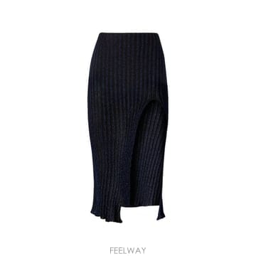 26 FW 미쏘니 골지 비스코스 라메 슬릿 미디 스커트 DS26WH0DBK01JE TP457775171
